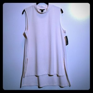 ALFANI  Ivory mock neck TUNIC  L. bust 42"